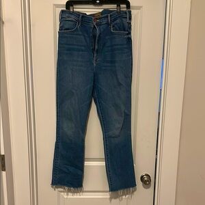 Mother Denim The Hustler Hi-Rise Ankle Fray